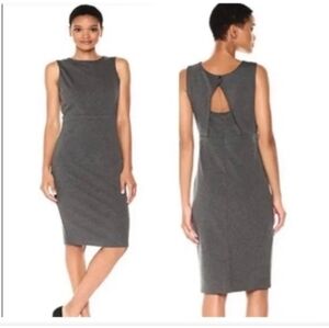 EUC Cupcakes & Cashmere Size Large Gray Cut Out Back Sheath Dress!
